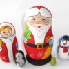 Santa with Xmas tree and sack Babushka Matryoshka nesting Doll Babooshki Babushkas