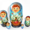 Galya in light blue scarf 5-set nesting Doll Babooshki s