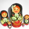 Galya in black scarf red dress 5-set Babushka Matryoshka nesting Doll Babooshki Babushkas