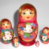 Galya with white flowers 5-set Babushka Matryoshka nesting Doll Babooshki Babushkas