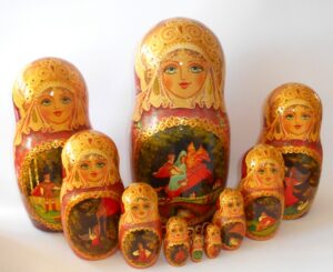 GIANT Volk Fairy Tales 10-set babushka Matryoshka nesting Doll Babooshki Babushkas