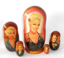 Pink large Babushka Matryoshka nesting Doll Babooshki Babushkas