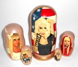 Lady Gaga large Babushka Matryoshka nesting Doll Babooshki Babushkas
