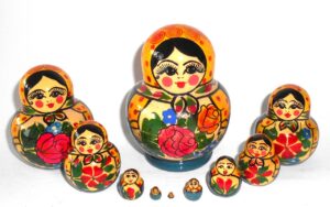 Kirovie yellow scarf fatty 10-set Babushka Matryoshka nesting Doll Babooshki Babushkas Classic Village Traditional