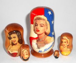 Marilyn Monroe small Babushka Matryoshka nesting Doll Babooshki Babushkas