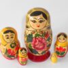 Semenov small 5-set yellow scarf Babushka Matryoshka nesting Doll Babooshki Babushkas Classic Village Traditional
