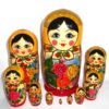 GIANT Semenov yellow scarf 10-set giant nesting Doll Babooshki s Classic Village Traditional