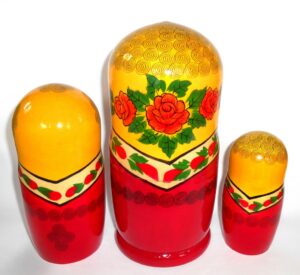 GIANT Semenov yellow scarf 10-set giant nesting Doll Babooshki s Classic Village Traditional