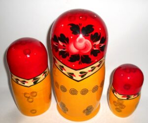 GIANT Semenov red scarf 10-set giant nesting Doll Babooshki s Classic Village Traditional