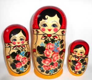 GIANT Semenov red scarf 10-set giant nesting Doll Babooshki s Classic Village Traditional