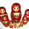 KIROV – Kirovie red scarf giant 10-set nesting Doll Babooshki s Classic Village Traditional