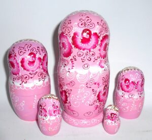 Bride in pink Nata nesting Doll Babooshki s