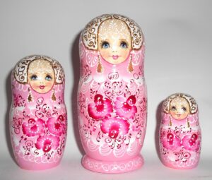 Bride in pink Nata nesting Doll Babooshki s