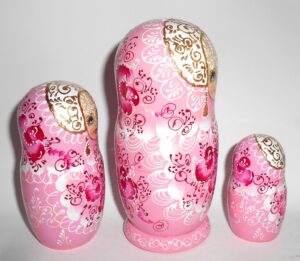 Bride in pink Nata nesting Doll Babooshki s