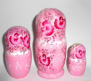 Bride in pink Nata nesting Doll Babooshki s