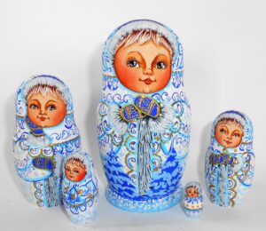 Bride in Winter dress nesting Doll Babooshki s