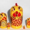 MINI Funny thin Rooster 5-set TINY nesting Doll Babooshki s