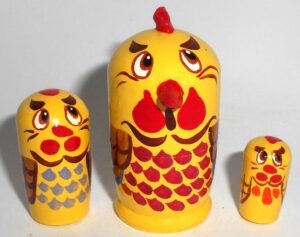 MINI Funny thin Rooster 5-set TINY nesting Doll Babooshki s
