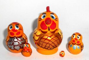 MINI Funny fatty Rooster 5-set TINY nesting Doll Babooshki s