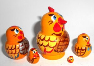 MINI Funny fatty Rooster 5-set TINY nesting Doll Babooshki s