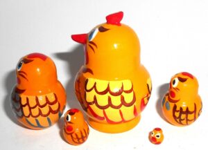 MINI Funny fatty Rooster 5-set TINY nesting Doll Babooshki s