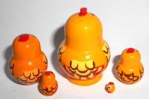 MINI Funny fatty Rooster 5-set TINY nesting Doll Babooshki s