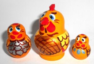 MINI Funny fatty Rooster 5-set TINY nesting Doll Babooshki s
