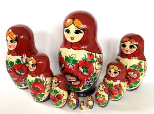 Kirov Kirovie  Purple 10-set Babushka Matryoshka nesting Doll (Copy)