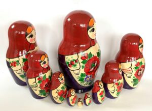 Kirov Kirovie  Purple 10-set Babushka Matryoshka nesting Doll (Copy)
