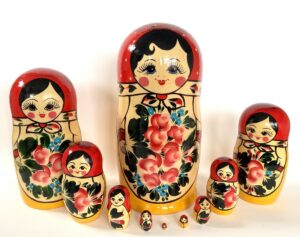 Semenov giant red Scarf 10-set Babushka Matryoshka nesting Doll (Copy)
