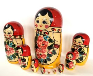 Semenov giant red Scarf 10-set Babushka Matryoshka nesting Doll (Copy)