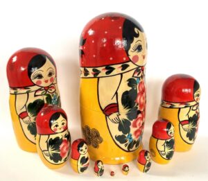 Semenov giant red Scarf 10-set Babushka Matryoshka nesting Doll (Copy)