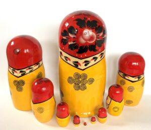 Semenov giant red Scarf 10-set Babushka Matryoshka nesting Doll (Copy)