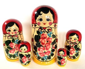 Semenov giant red Scarf 10-set Babushka Matryoshka nesting Doll (Copy)