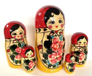 Semenov giant red Scarf 10-set Babushka Matryoshka nesting Doll (Copy)