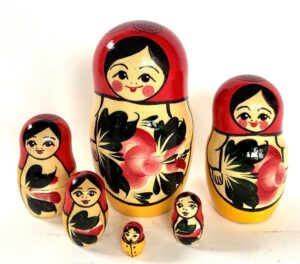 Semenov giant red Scarf 10-set Babushka Matryoshka nesting Doll (Copy)