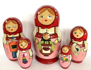 GIANT Village Girls Toys red 10-set Babushka Matryoshka nesting Doll (Copy)
