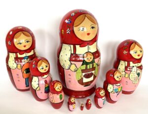 GIANT Village Girls Toys red 10-set Babushka Matryoshka nesting Doll (Copy)