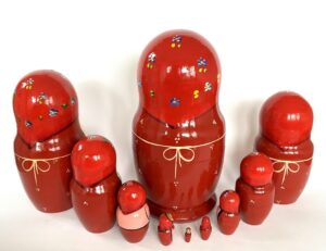 GIANT Village Girls Toys red 10-set Babushka Matryoshka nesting Doll (Copy)