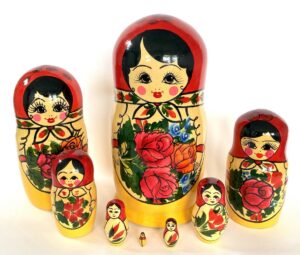 Semenov giant red scarf 10-set Babushka Matryoshka nesting Doll (Copy)