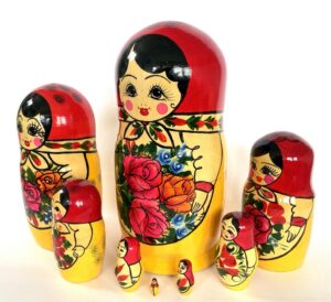 Semenov giant red scarf 10-set Babushka Matryoshka nesting Doll (Copy)