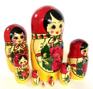 Semenov giant red scarf 10-set Babushka Matryoshka nesting Doll (Copy)