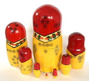 Semenov giant red scarf 10-set Babushka Matryoshka nesting Doll (Copy)