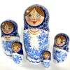 Vera pink Dress flowers large 5-set Babushka Matryoshka nesting Doll (Copy)