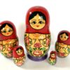 Village blue scarf green dress 5-set Babushka Matryoshka nesting Doll (Copy)