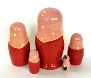 RED daisy  5-set Babushka Matryoshka nesting Doll (Copy)