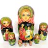 Village date in Winter blue dress 7-set Babushka Matryoshka nesting Doll (Copy)