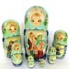 Village date in Winter blue dress 7-set Babushka Matryoshka nesting Doll (Copy)