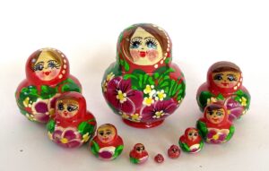 MINI   Katie Blue  10-set Babushka Matryoshka nesting Doll (Copy)