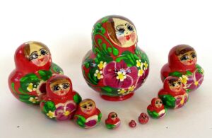 MINI   Katie Blue  10-set Babushka Matryoshka nesting Doll (Copy)